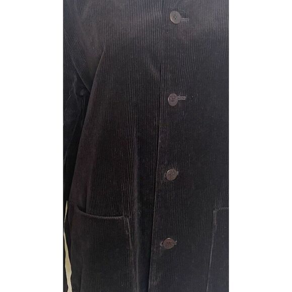 Eileen Fisher MP M Petite Corduroy Chore Coat Jacket Dark Brown Pockets - Picture 4 of 8